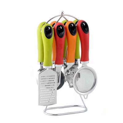 Home Küchenutensilien 8PCS Accessoires aus Edelstahl mit bunten Griffe