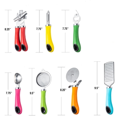 Home Küchenutensilien 8PCS Accessoires aus Edelstahl mit bunten Griffe