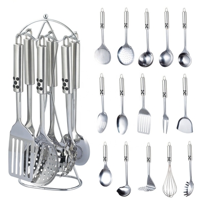 7 Stück Nachhaltiges Geschirr Edelstahl Metall Silicone Küchenwerkzeug und Geschirr Set