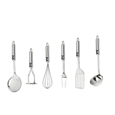 7 Stück Nachhaltiges Geschirr Edelstahl Metall Silicone Küchenwerkzeug und Geschirr Set