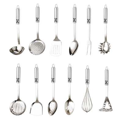 7 Stück Nachhaltiges Geschirr Edelstahl Metall Silicone Küchenwerkzeug und Geschirr Set