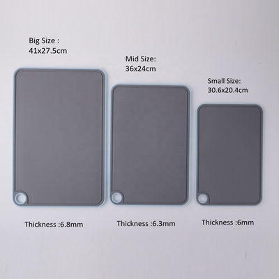 Mehrzweck- 3-teiliges Set Index-Schnittbretter mit Rillen, BPA-frei, rutschfrei, schwarz