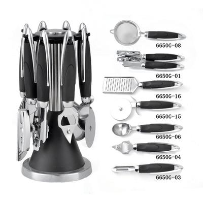 Home Küche ABS Griff Edelstahl 430 Holzgut Set Küchenwaren Gadget Set