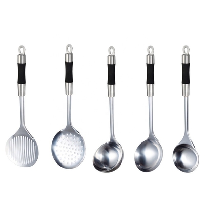 Edelstahl-Werkzeug-Sets für Küchen-Suppen-Kessel-Skimmer-Turner-Spatula-Reiskuppe