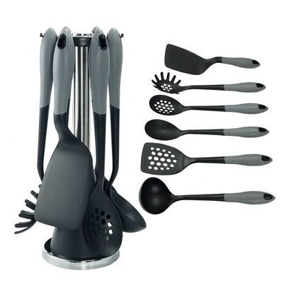 Farbenfrohe 6-teiliges Nylon-Bäckgerät Set Holzgriffe und Nicht-Stick für das Kochen