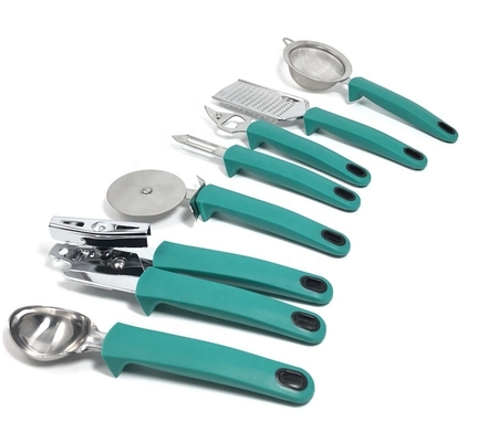 Home Küche TPR Griff Edelstahl Utensilien Set mit Halter und andere Kochwerkzeuge