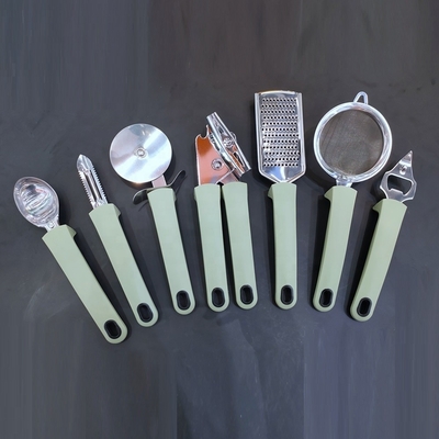 Home Küche TPR Griff Edelstahl Utensilien Set mit Halter und andere Kochwerkzeuge