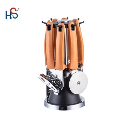 Home Küche TPR Griff Edelstahl Utensilien Set mit Halter und andere Kochwerkzeuge