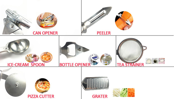 Umweltfreundliche Küchenzubehör für das funktionelle Kochen aus 7-teiligem, langlebigem Kunststoff