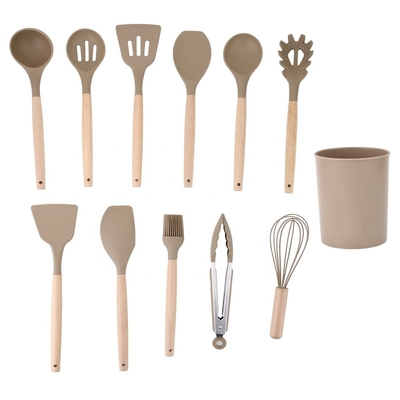 Erleben Sie das beste Kochen mit Silikon-Küchenutensilien-Set und Holzgriff