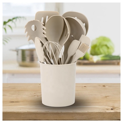 12PCS Kleberfreies Silikon-Küchenutensilien mit Kunststoffhalter