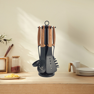 Elevate 6-teiliges nicht klebendes Küchengerät Set Holzgriff und hitzebeständiges Design
