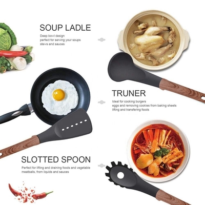 7 Stück Küchenutensilien Set Hitzebeständige Silikon-Kochgeräte für nicht klebendes Kochen