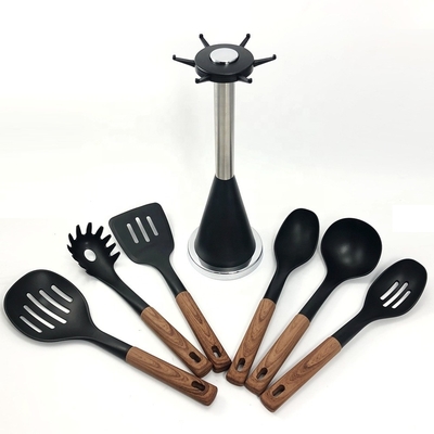 2024 Bestseller Holzgriff Silicone Kochgeschirr Set mit Nylon66 Material