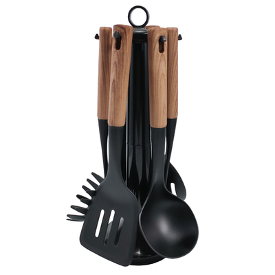 2024 Bestseller Holzgriff Silicone Kochgeschirr Set mit Nylon66 Material