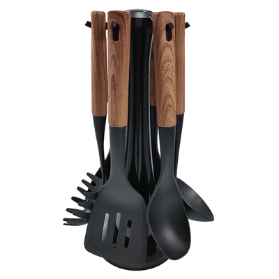 2024 Bestseller Holzgriff Silicone Kochgeschirr Set mit Nylon66 Material