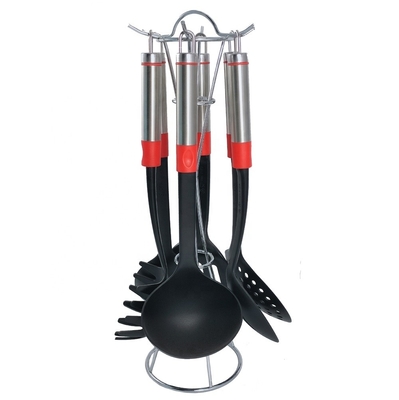 Logo gedruckte Küchengeräte Set 7 Stück Hitzebeständige Utensilien für vielseitiges Kochen