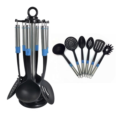 Logo gedruckte Küchengeräte Set 7 Stück Hitzebeständige Utensilien für vielseitiges Kochen