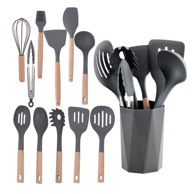 Silikon-Werkzeug-Set mit Werkzeughalter Hitzebeständig bis 240 °C