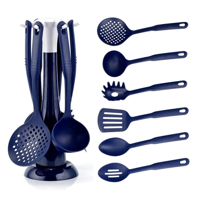 Nachhaltiges Kochgeschirr Set 7 Stück Nylonwerkzeuge für Nonstick Kochgeschirr Blau