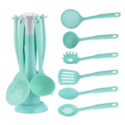 Nachhaltiges Kochgeschirr Set 7 Stück Nylonwerkzeuge für Nonstick Kochgeschirr Blau