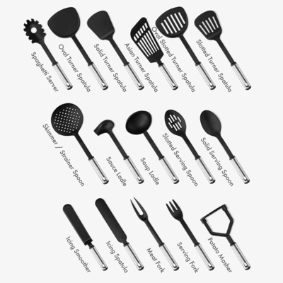 7 Stück Nylon Küchenutensilien Set Lebensmittelsicher Küchenzubehör für müheloses Kochen